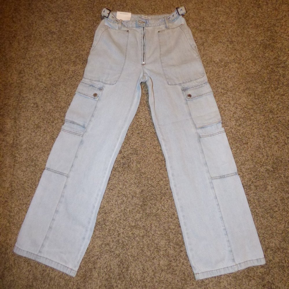 Denim Straight Cargo Jeans - We Wore What